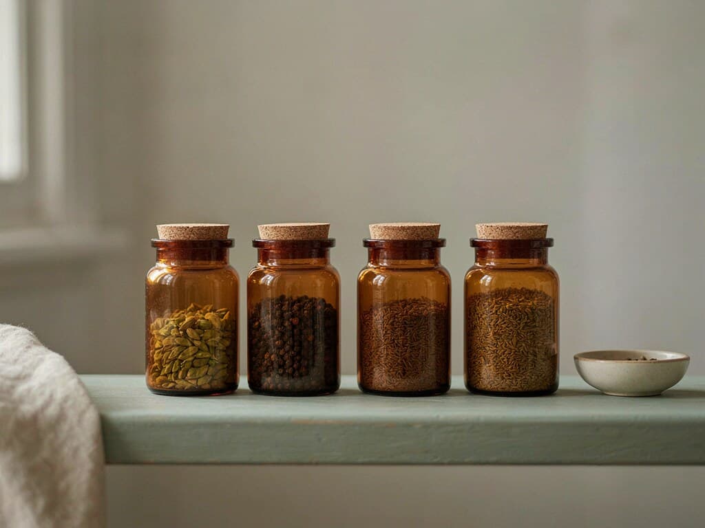 Malela spice jars on a windowsill